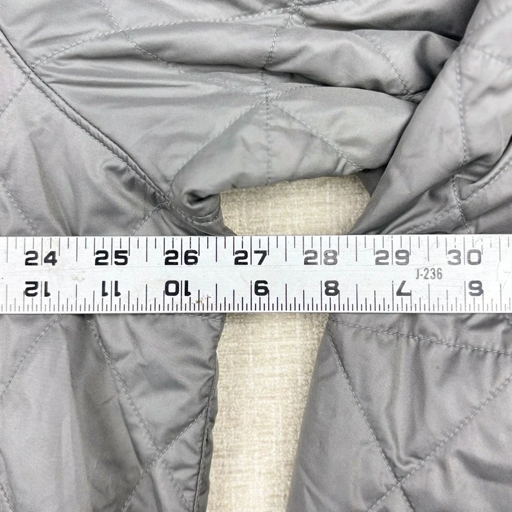 LL Bean Mens XXL Tall Quilted Shirt Jacket Gray Insulated Snap Front 518107
